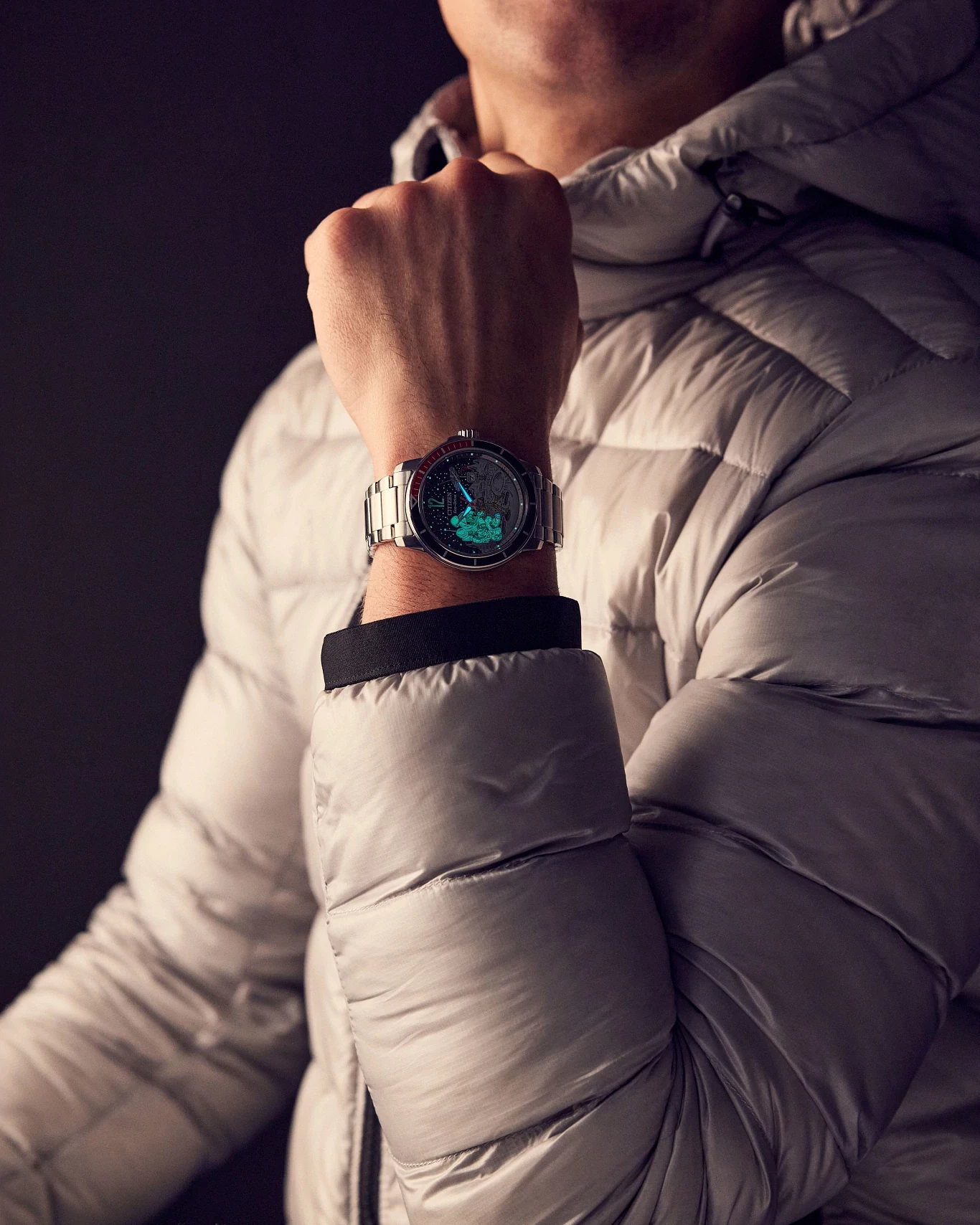 Mickey Astronaut Black Dial Stainless Steel Bracelet AW1709-54W